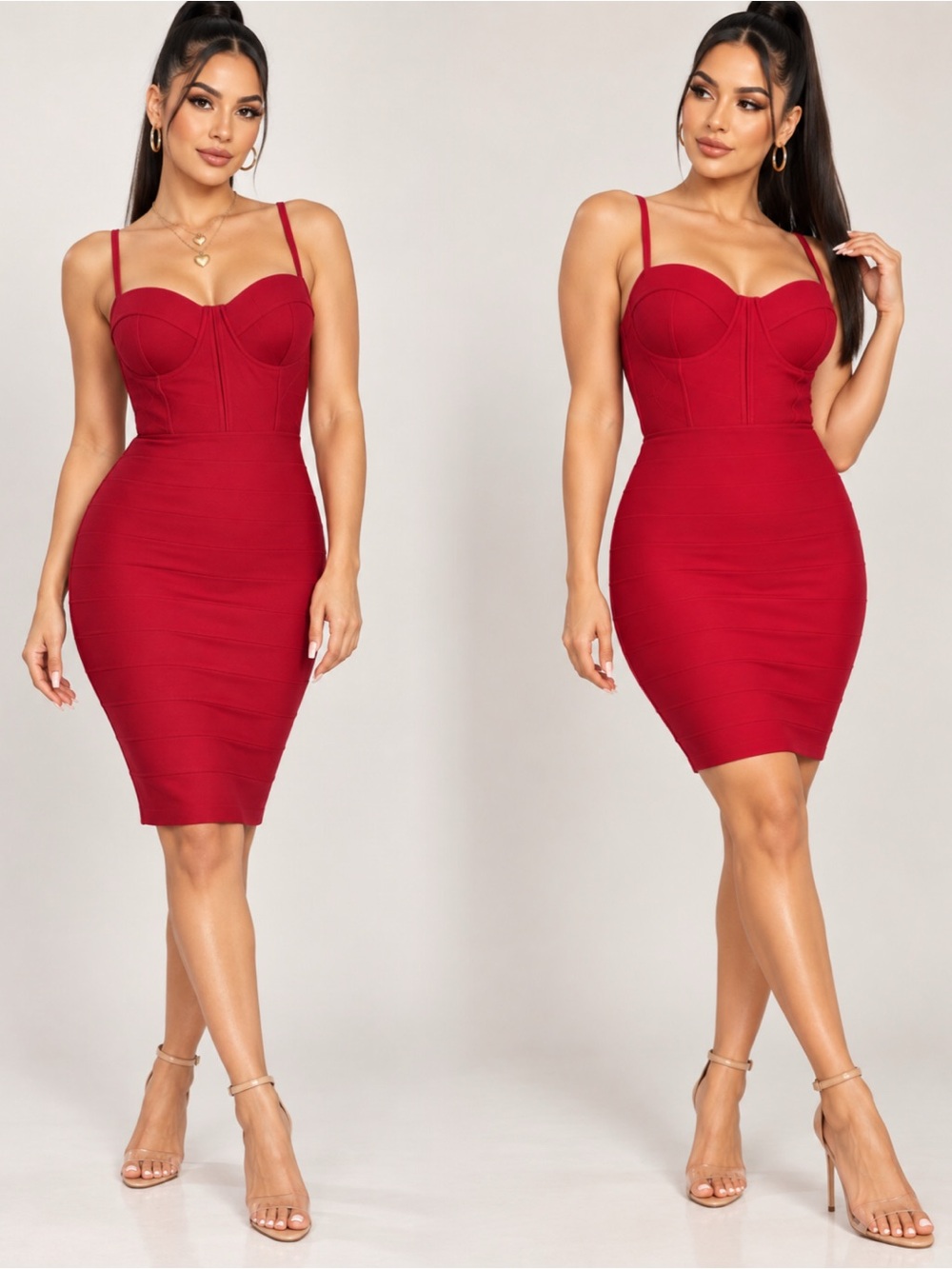 Chic Scarlet Red Bandage Bustier Mini Dress
